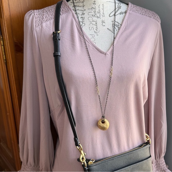 Chico’s Maye Mixed Metal Textures Sphere Necklace - NWT - Picture 3 of 7